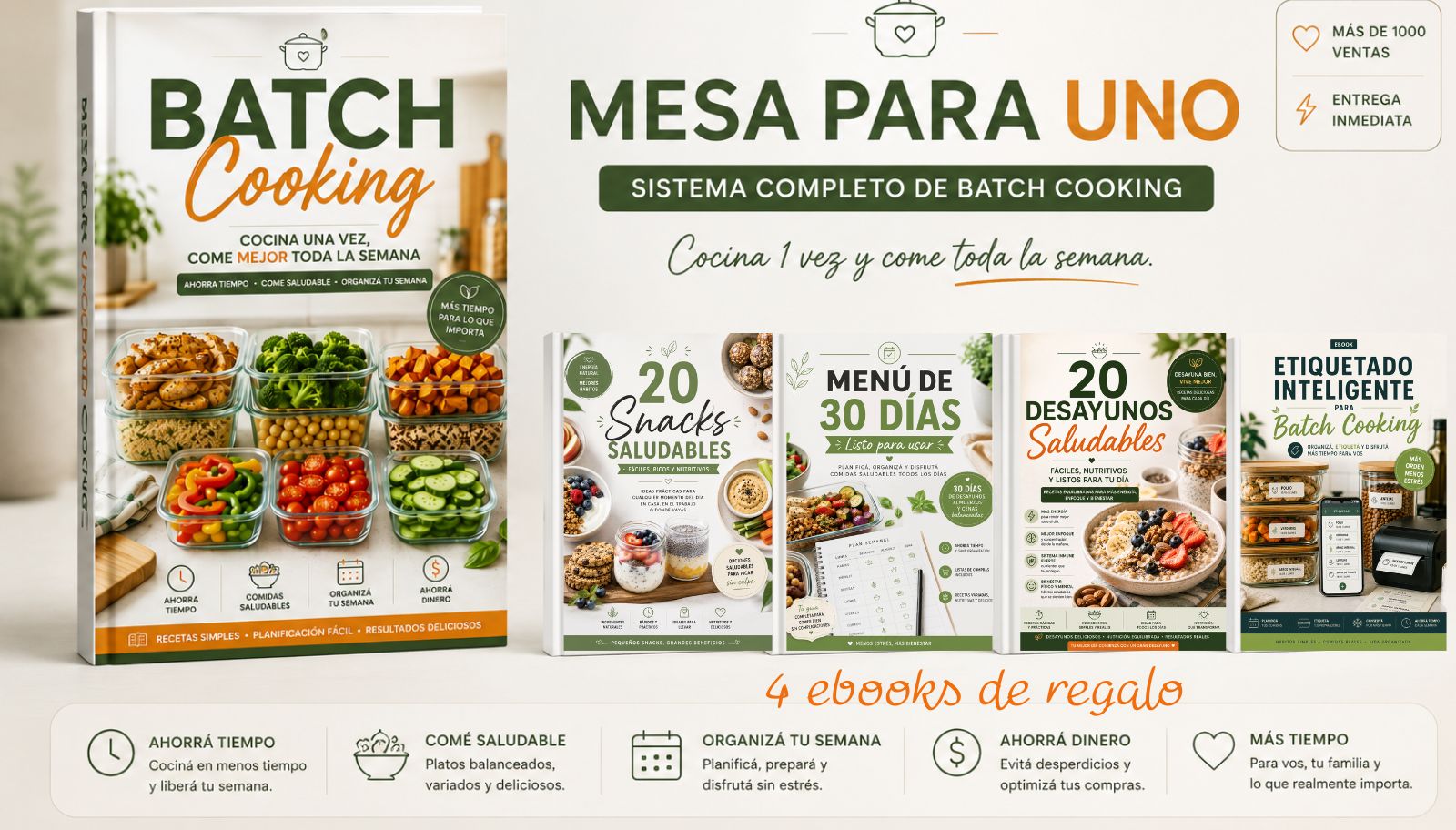 BATCH COOKING +4 LIBROS DE REGALO
